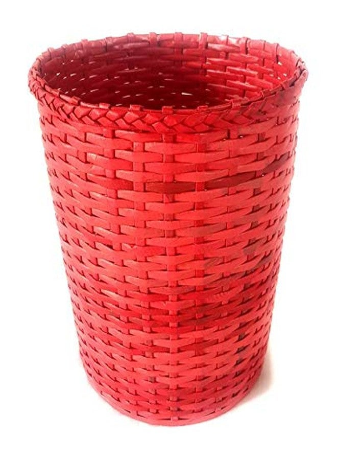 Sonas Creation Paperus, Red, Open-top Dustbin, Waste Basket, Paper Bin, Trash Can, Vase, Storage Basket, Standard Size 10 Liter, 11 inch Tall Eco-Friendly, Handmade of Paper Ropes - Image 5
